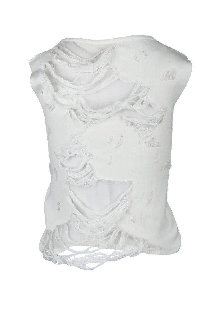 Maison Margiela Cotton Blend Tank Top - White