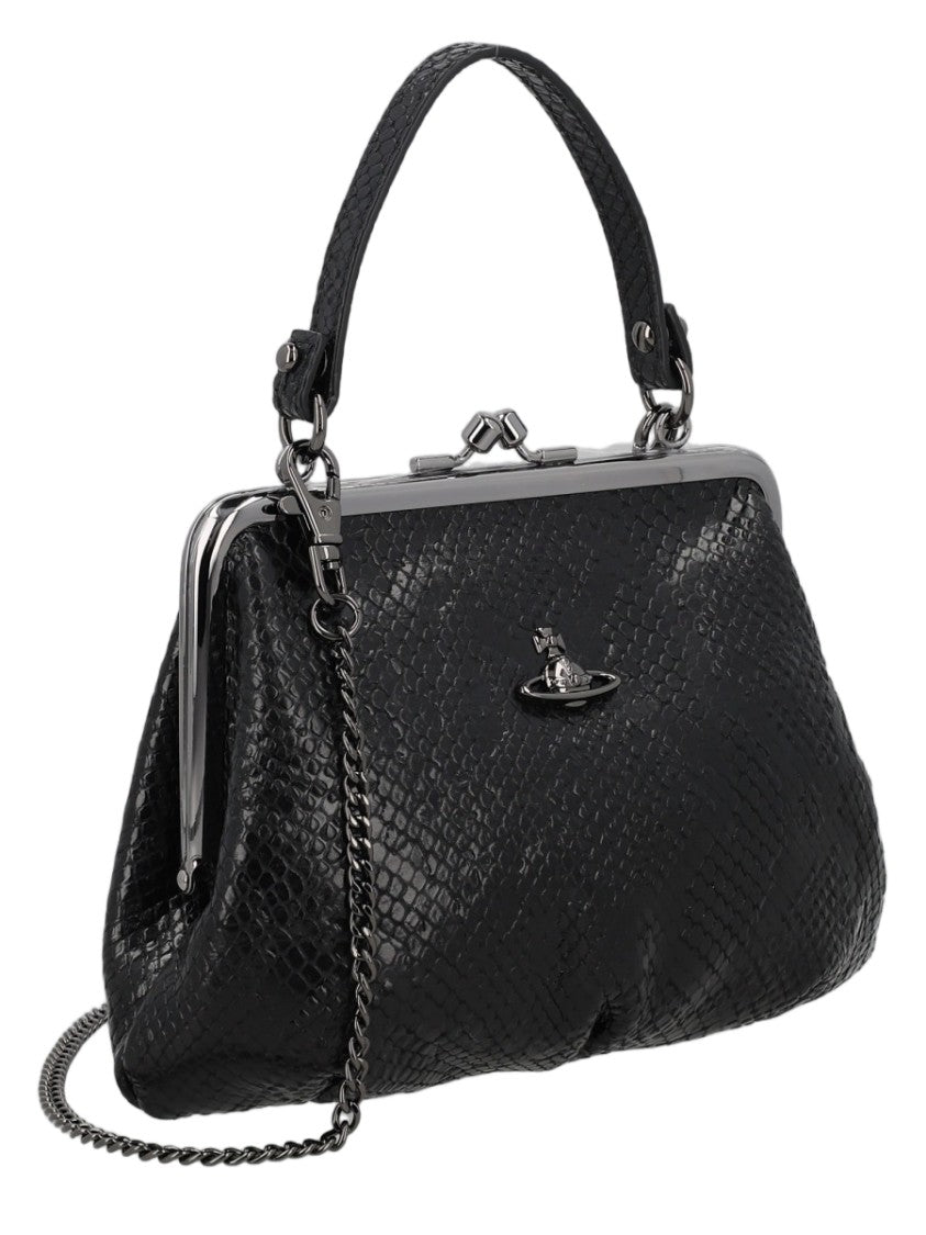 Vivienne Westwood Textured Snakeskin Pattern Clasp Shoulder Bag