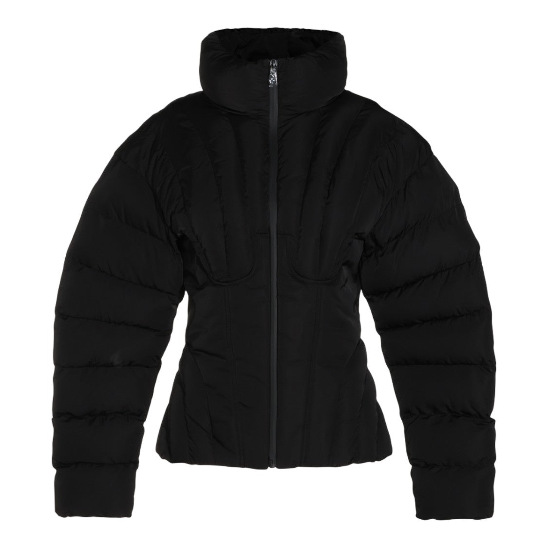 Elisabetta Franchi Padded Collar Quilted Sleeve Fitted Down Coat