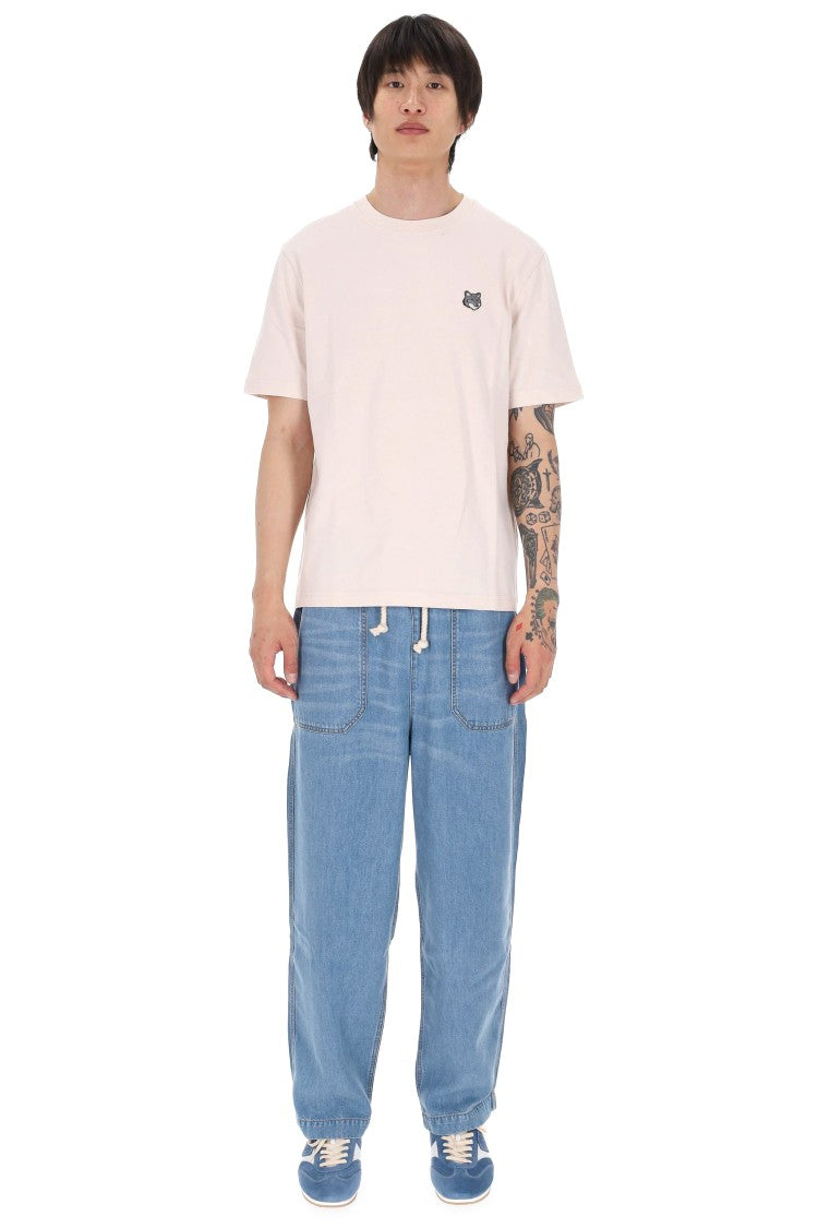 Maison Kitsuné Grey Fox Head Regular Fit Cotton T-Shirt