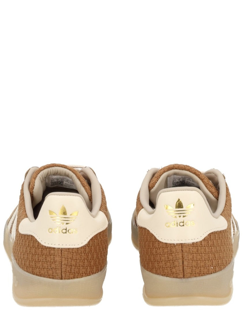 Adidas Originals Low-Profile Beige Sneakers With Textured Upper And Gold Accents