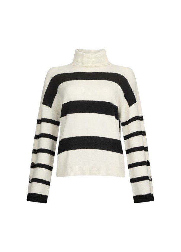 Liu Jo White Wool Sweater With Jewel Button Accents