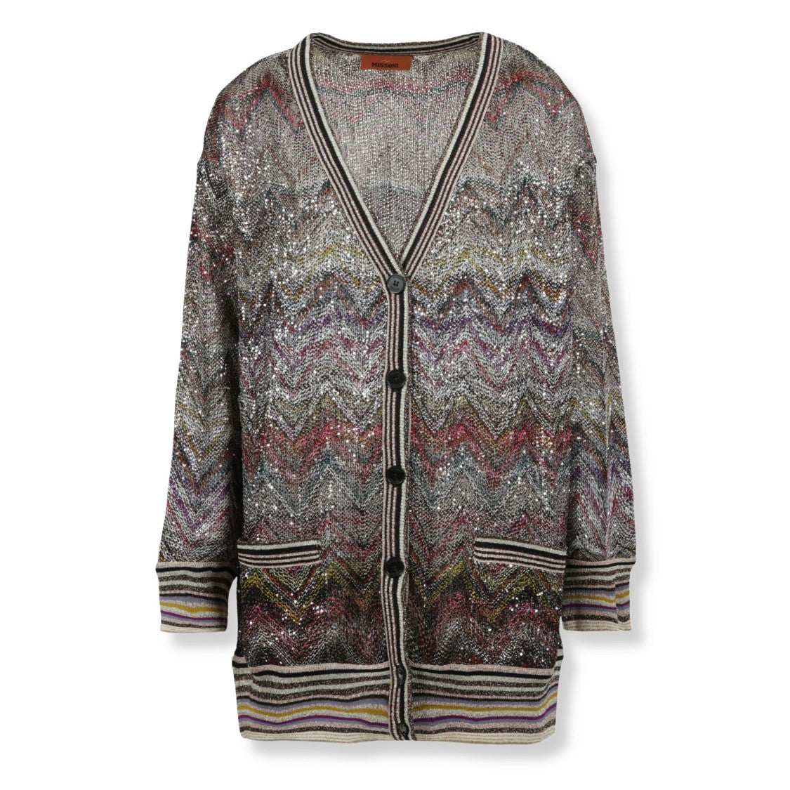 Missoni Zigzag Patterned Cardigan With Sequin Embellishments