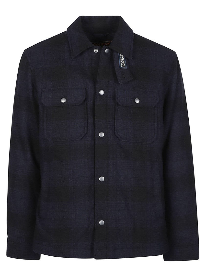 Woolrich Dark Tone Check Alaskan Wool-Blend Shirt Jacket