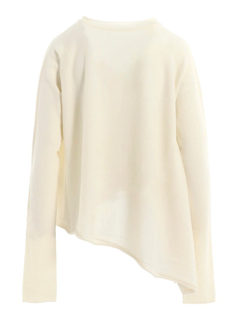 Yohji Yamamoto Asymmetrical Off-White Wool Sweater