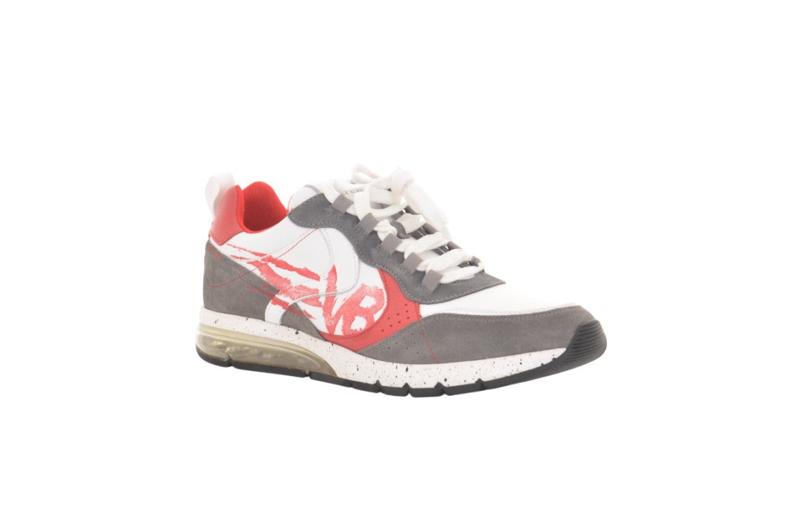 Voile Blanche Grey Cotton Dynamic Panel Design Sneakers
