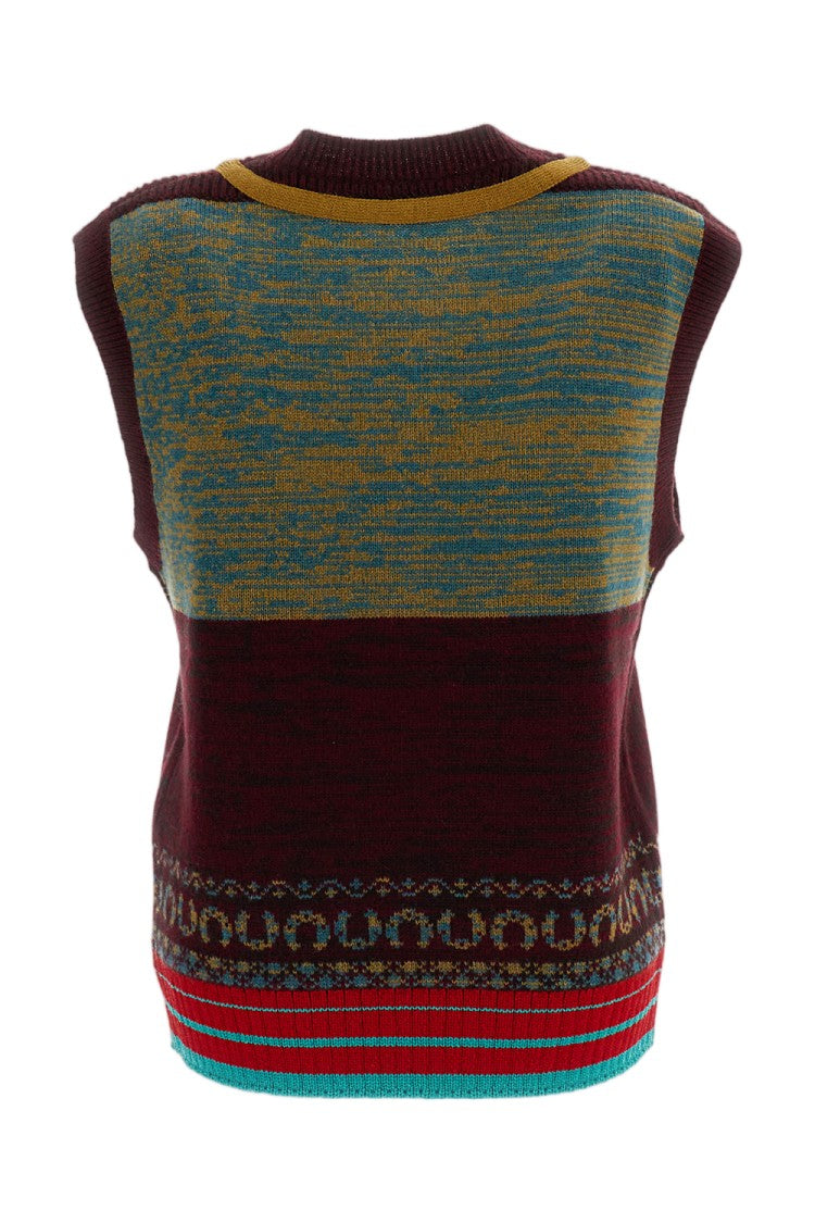 Dries Van Noten V-Neck Jacquard Knit Top