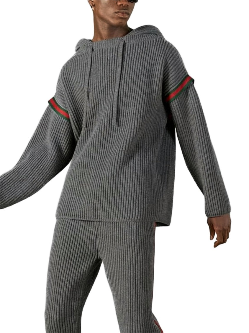Gucci Ribbed Knit Sweater With Hood