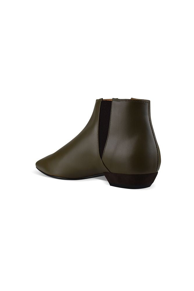 Loro Piana Khaki Green Smooth Leather Sumire Boots