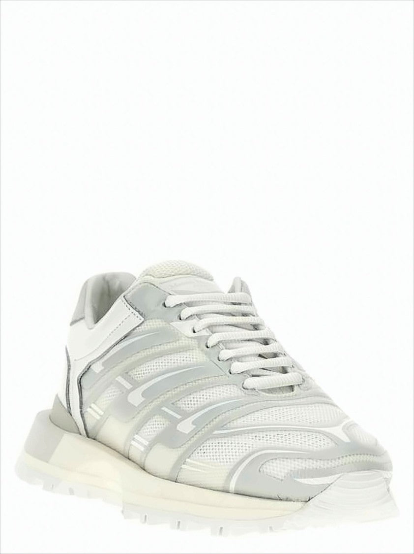 Maison Margiela Dynamic Layered Sneakers With Leather And Mesh