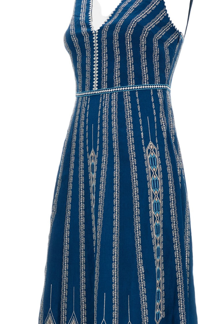Emporio Sirenuse Ballerina Embroidered Linen-Cotton Dress