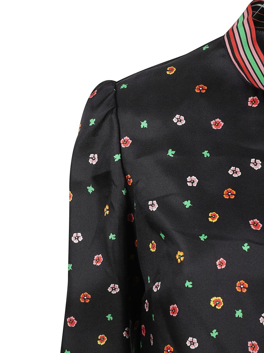 Red Valentino Silk Black Shirt With Refined Collar