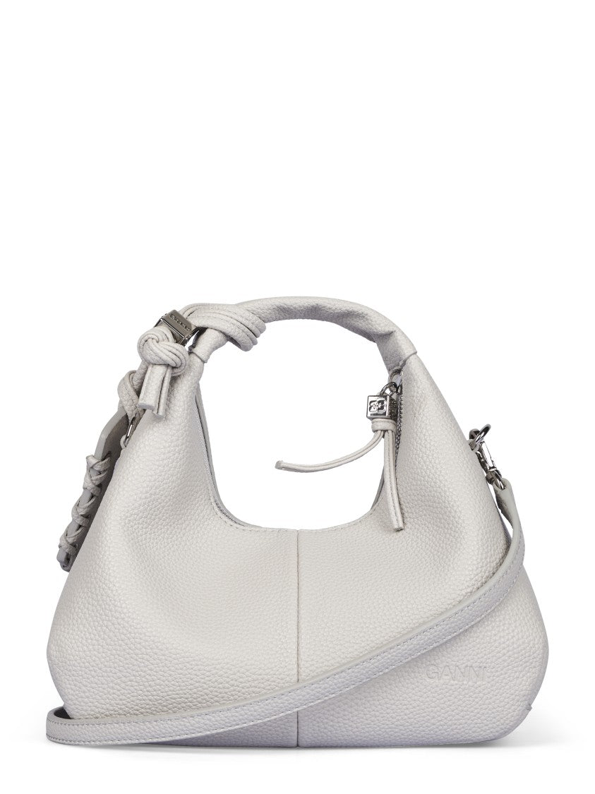 Ganni Pebbled Structured Braided Handle Shoulder Bag