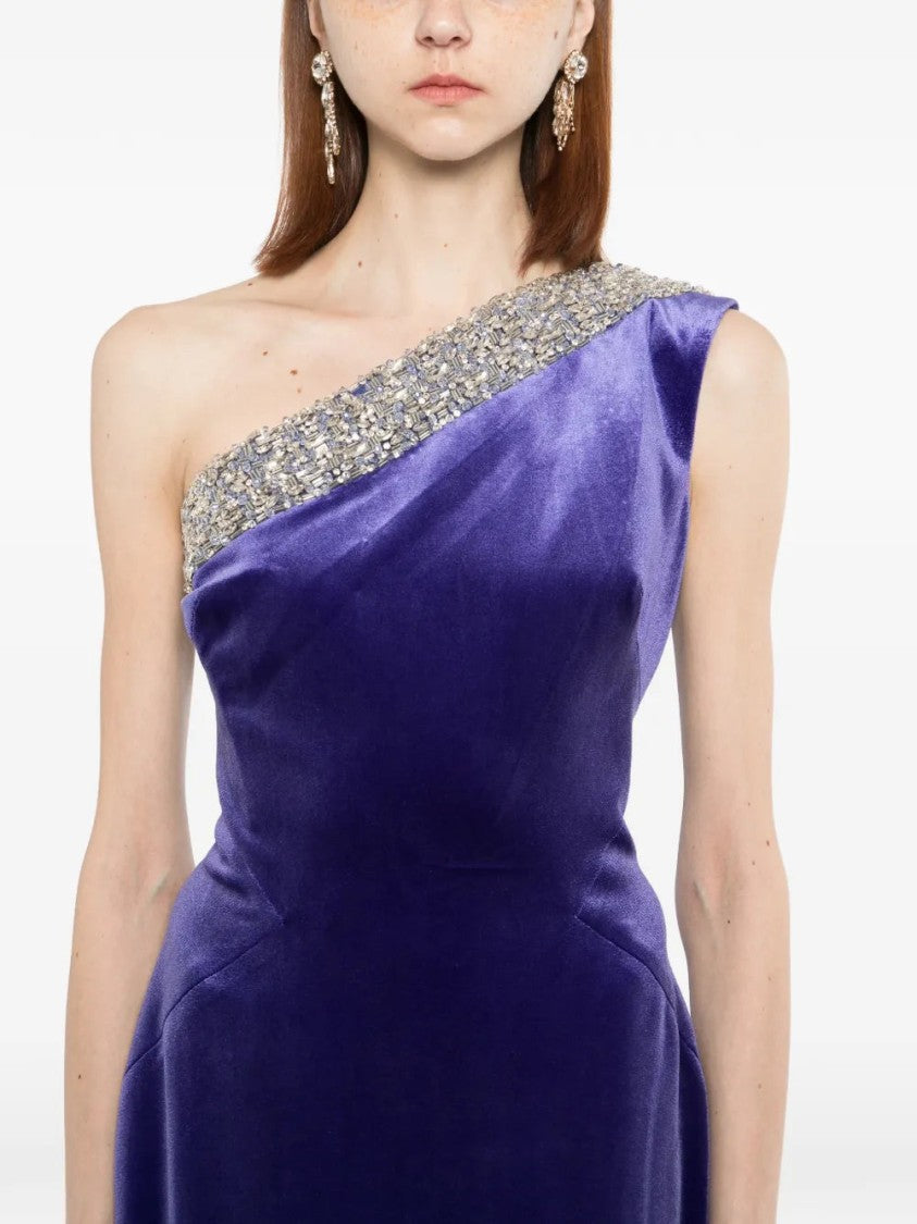 Saiid Kobeisy Crystal Embellished One-Shoulder Dress