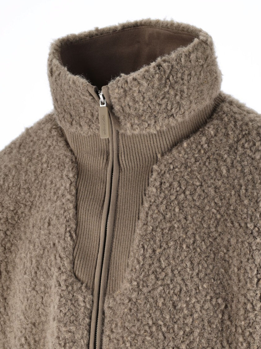 Entire Studios Taupe Cropped Plush Teddy Jacket