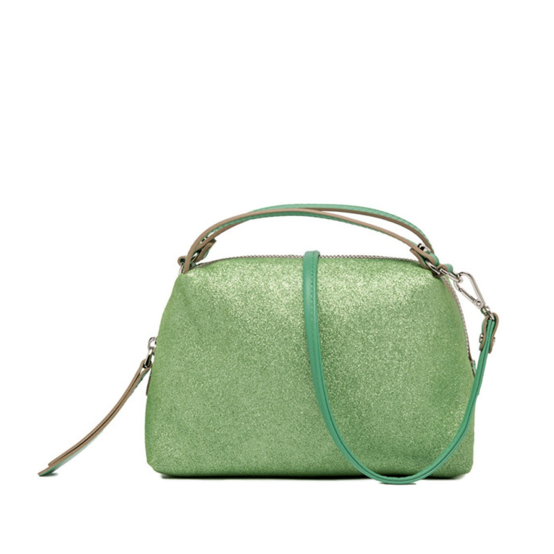Gianni Chiarini Apple Green Lurex Suede Alifa Handbag