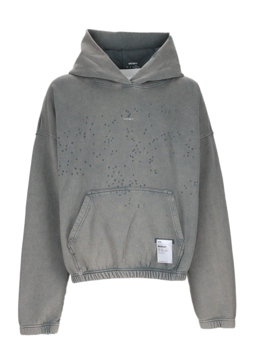 Satisfy Black Washed Perforated Hooded Sweatshirt