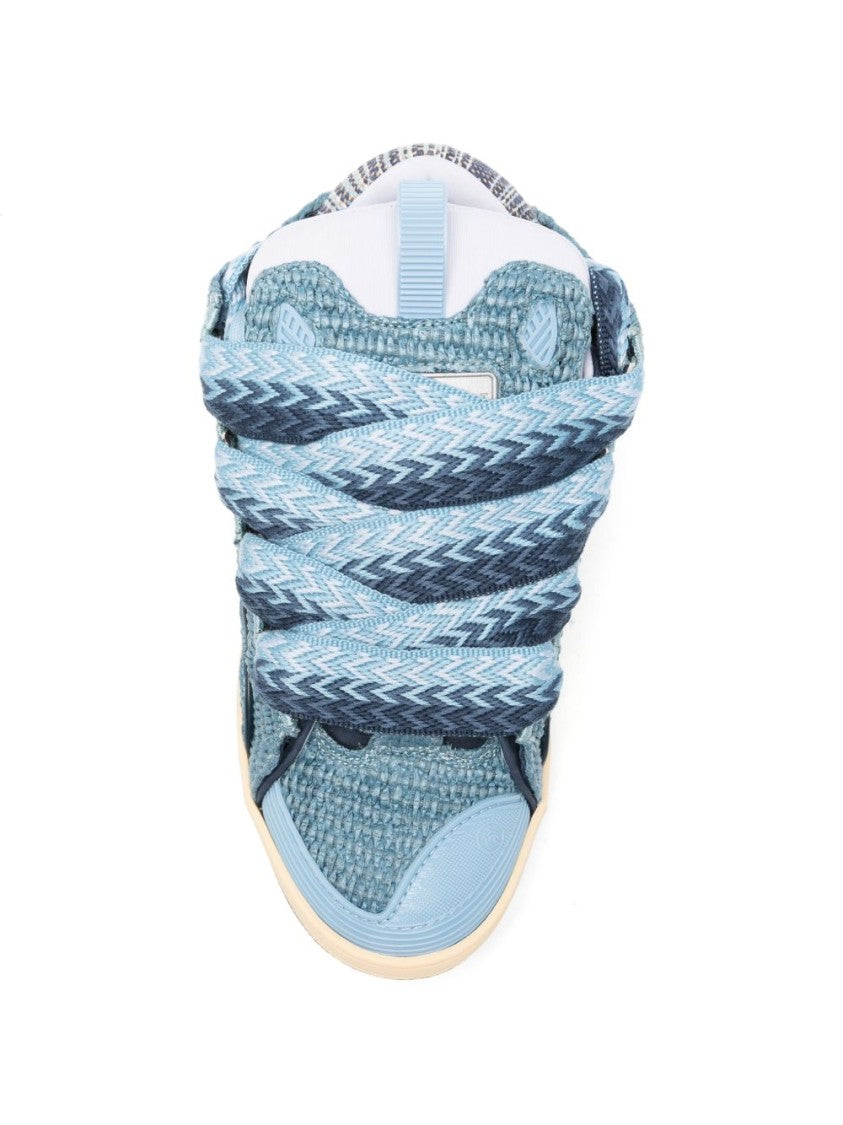 Lanvin Panelled Low-Top Sneakers With Faux Raffia Texture