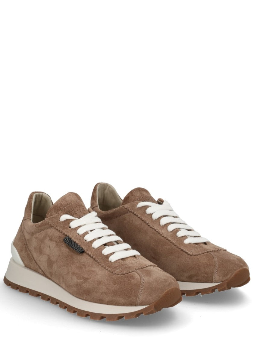 Brunello Cucinelli Low-Profile Leather Suede Sneakers