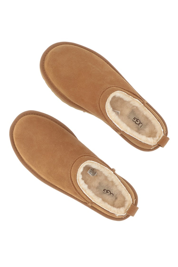 Ugg Water-Repellent Suede Slip-On Shoes With Sheepskin Lining