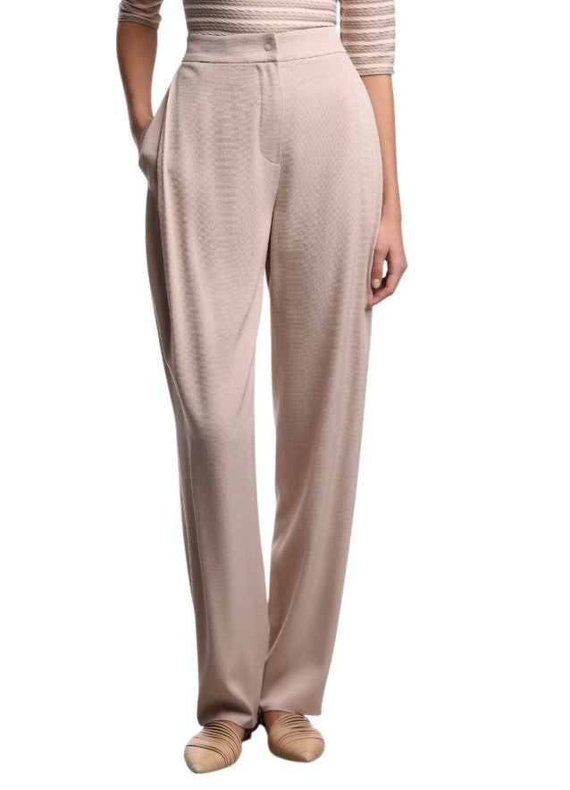 Emporio Armani Washed Twill Satin Waistband Side Trousers