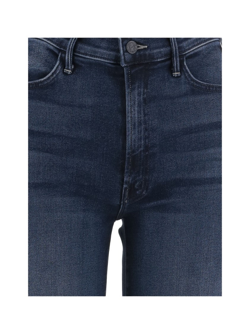 Mother High-Waisted Wide-Leg Jeans With Washed Finish