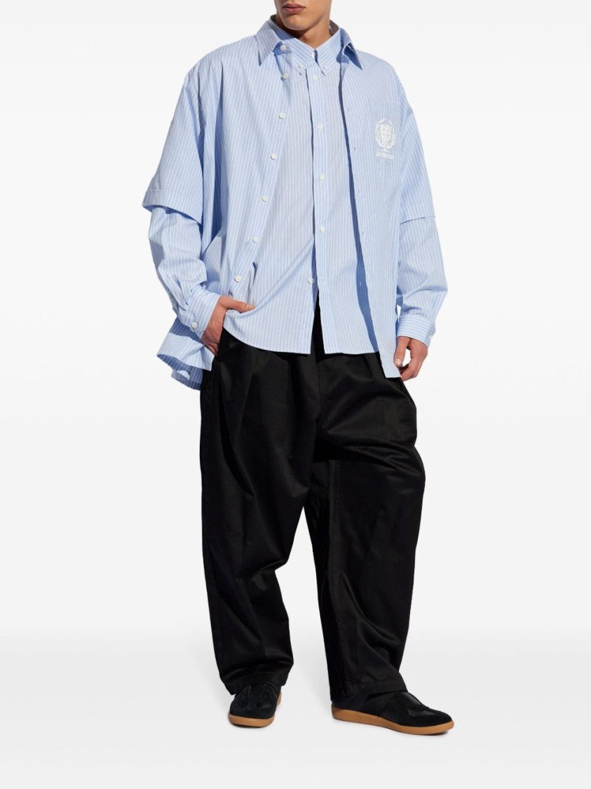 Maison Margiela Black Cotton Pleated Trousers