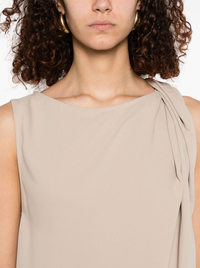 Parosh Knee-Length Sleeveless Dress With Draped Detail