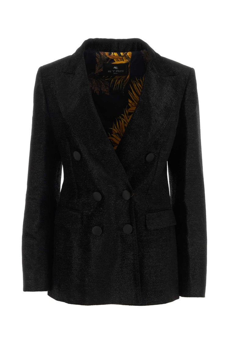 Etro Black Viscose Blend Blazer