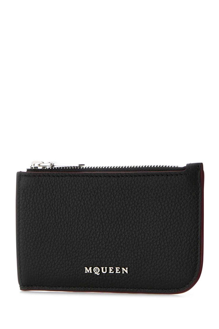 Alexander Mcqueen Black Leather Card Holder