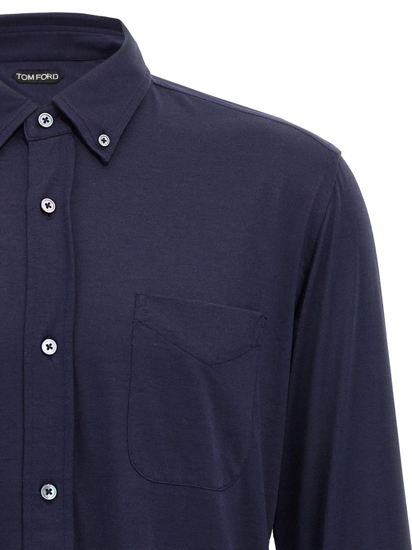 Tom Ford Silk-Cotton Blend Button-Down Shirt
