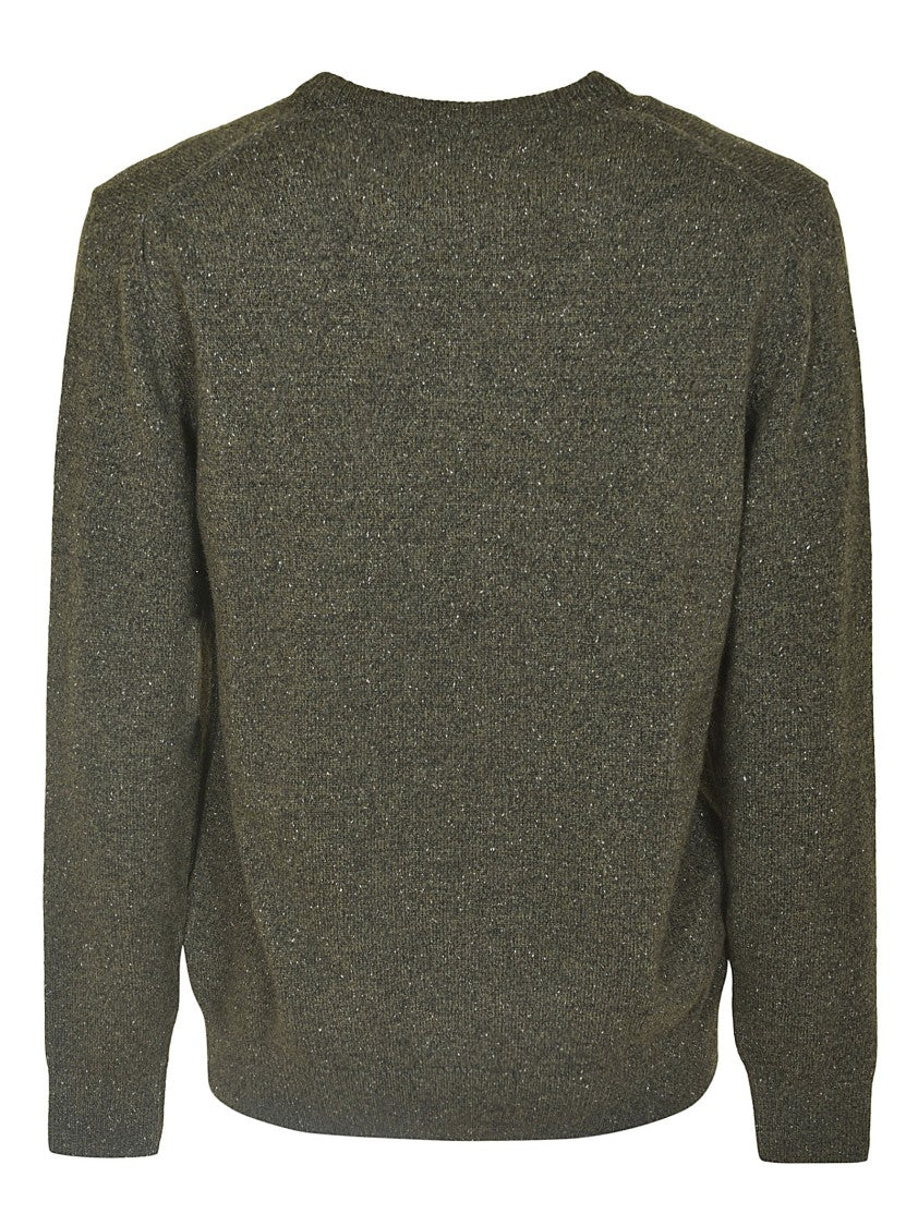 Barbour Textured Knit Crew Neck Sweater With Ribbed Cuffs
