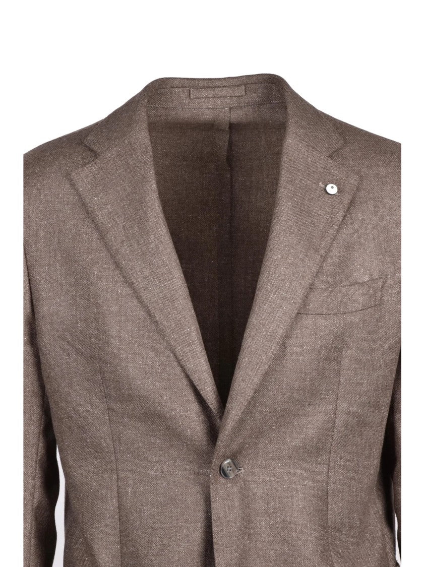 L.B.M. 1911 Silk-Wool Blazer Featuring Rounded Design And Unlined Interior