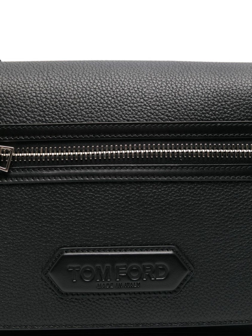 Tom Ford Grained Calf Leather Messenger Bag