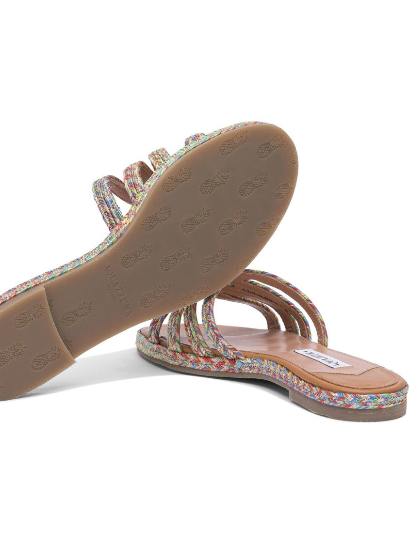 Aquazzura Braided Fabric Sandals With Intertwined Straps