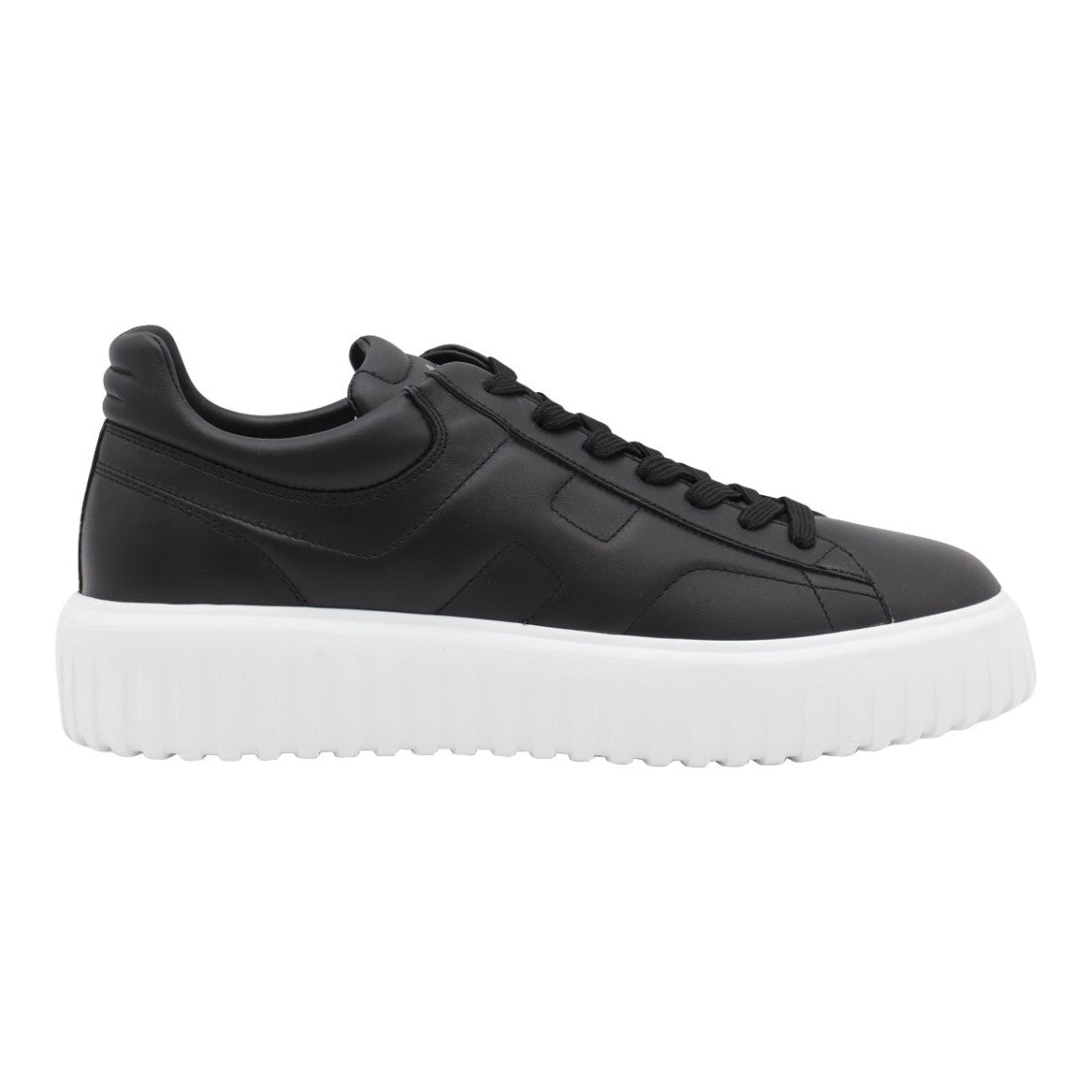 Hogan Black Sneakers With Thick Ridged White Sole