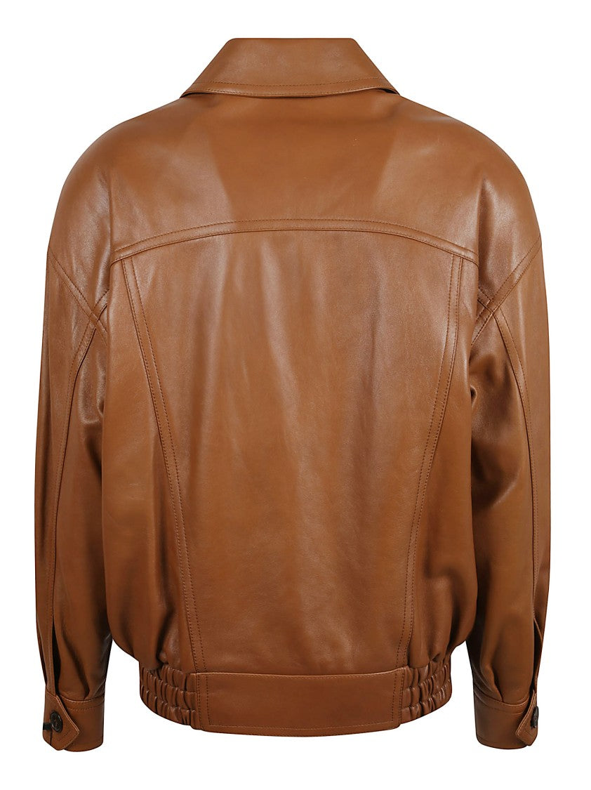 Saint Laurent Pointed Collar Zip Bomber Jacket