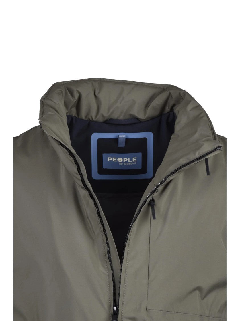 People Of Shibuya Quilted High-Collar Vest With Zippered Pockets