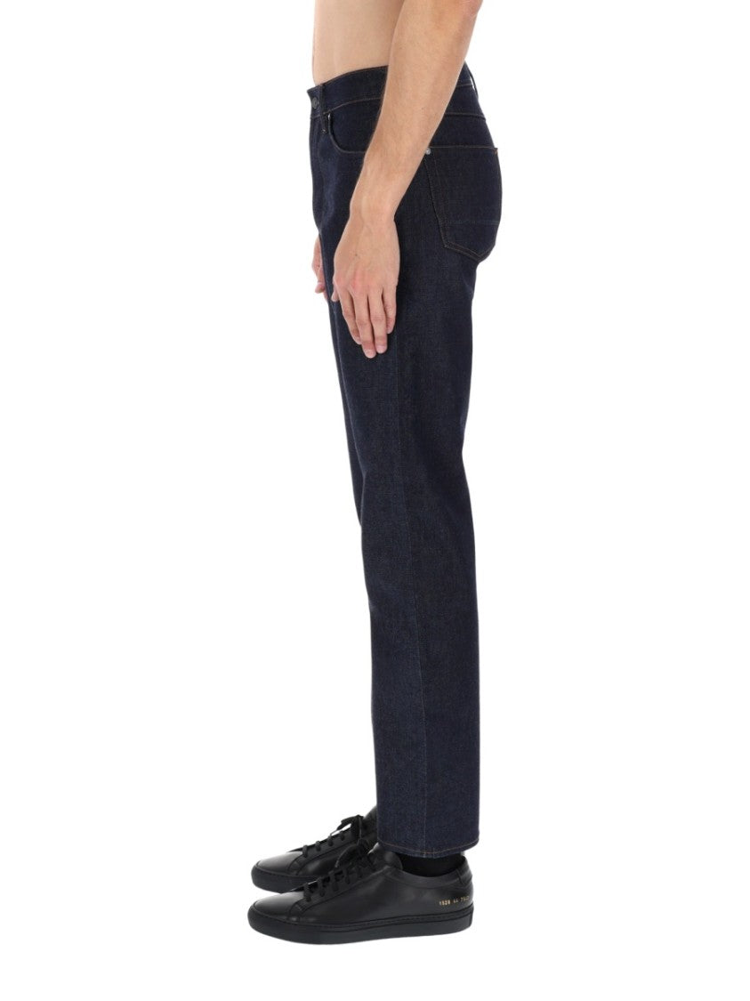 Stone Island Straight-Leg Indigo Contrast Stitching Jeans