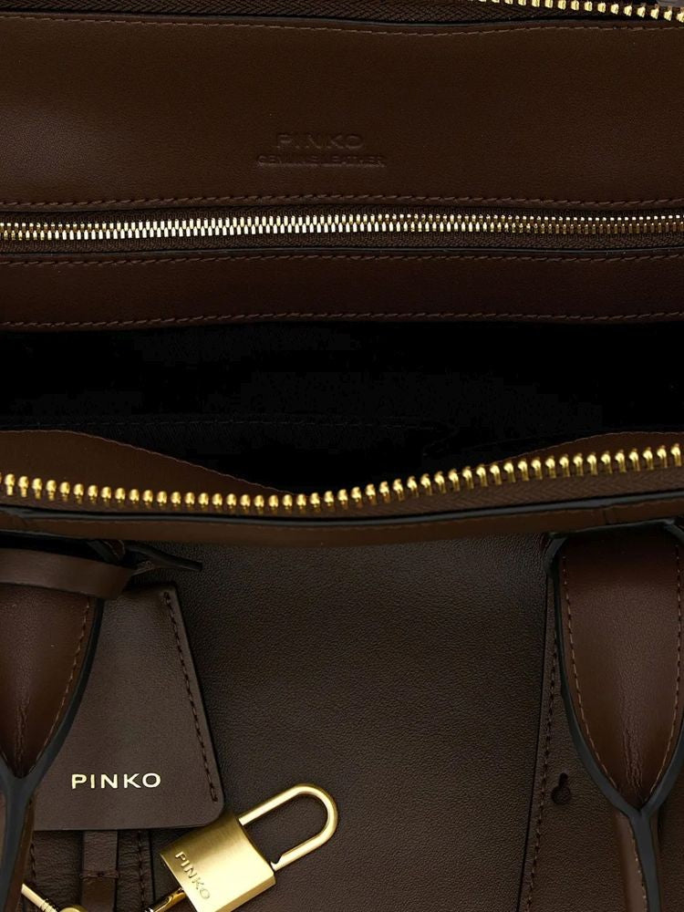Pinko Bowling Bag In Vitello Morbido With Buckle Accents