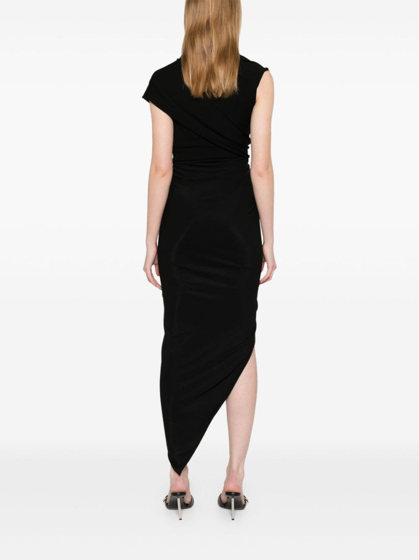 Balenciaga Draped Dress With Crossed V-Neckline