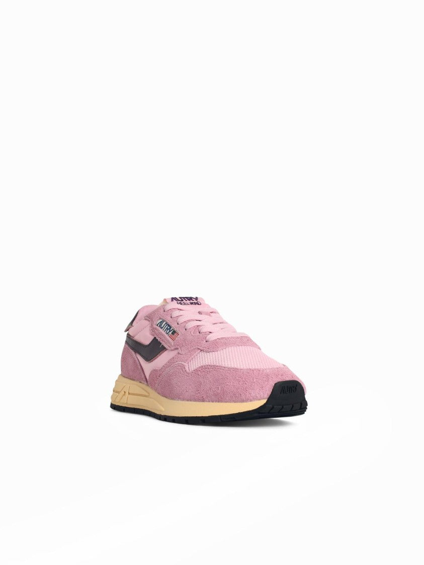 Autry 'Reelwind Low' Pink Suede Blend Sneakers