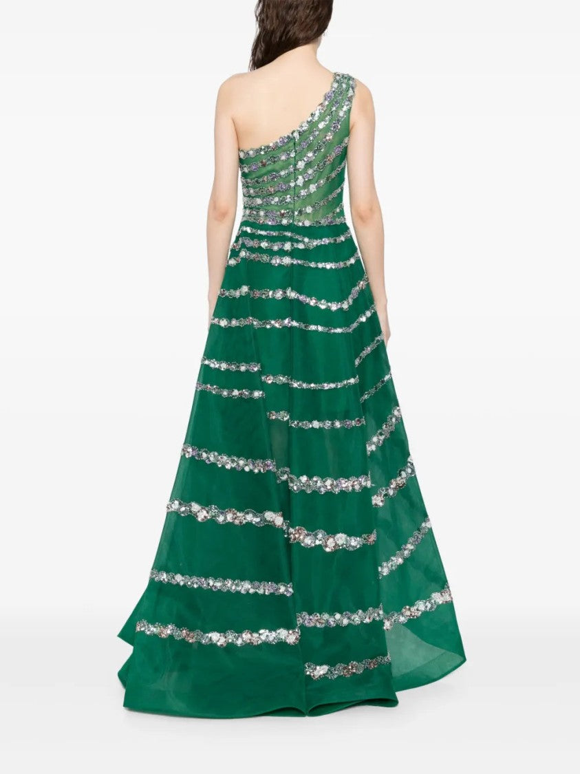 Saiid Kobeisy One Shoulder Asymmetric, Beaded Dress