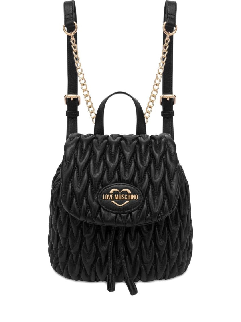 Love Moschino Quilted Black Bucket Bag
