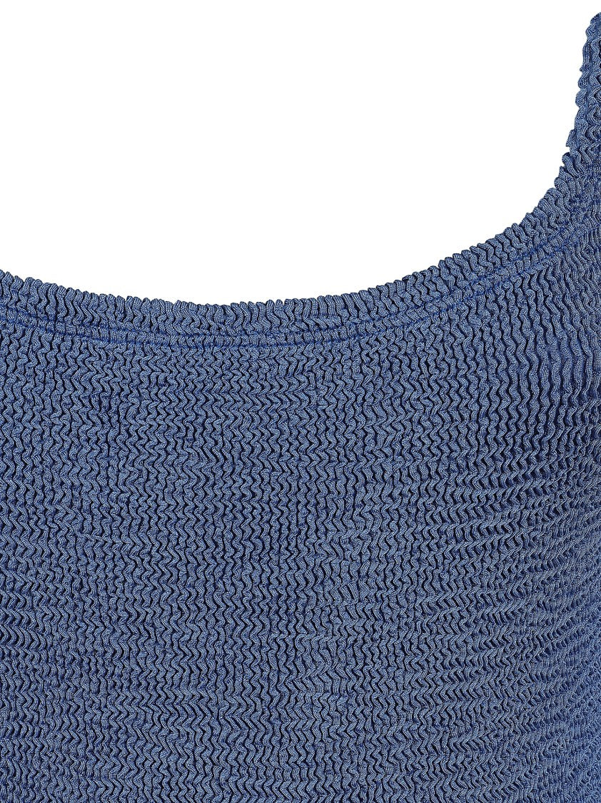 Hunza G Textured Square Neck One-Piece Swimsuit