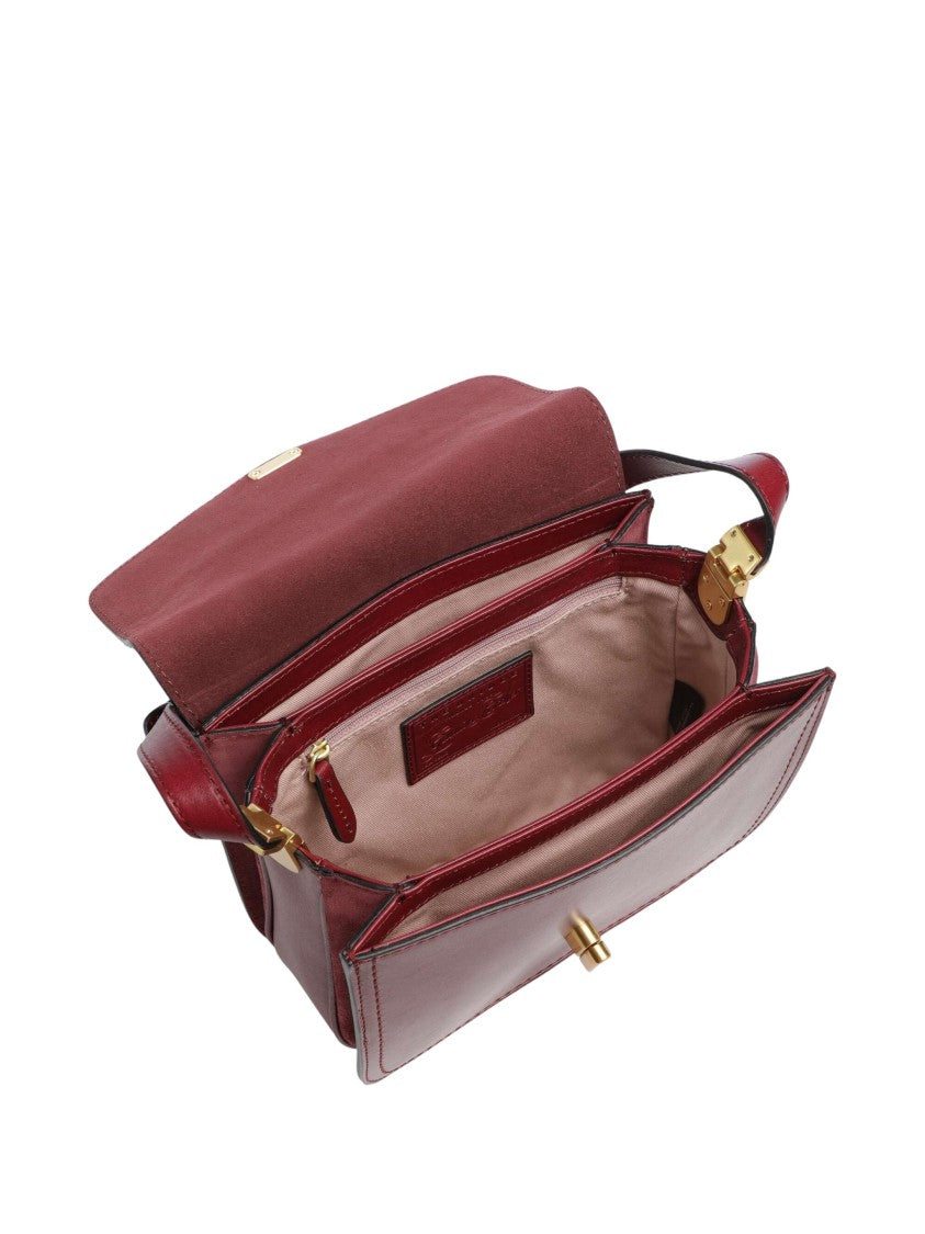 The Bridge Structured Shoulder Bag With Gold-Colored Turn Lock