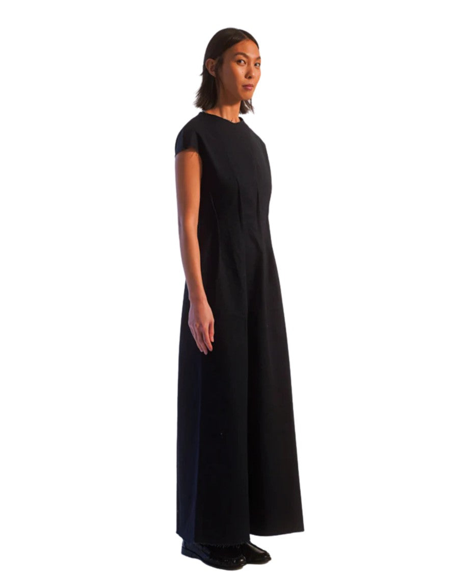 Cape Concept Càpe Concept Amata Oxford Dress In Deep Blue Japanese Cotton