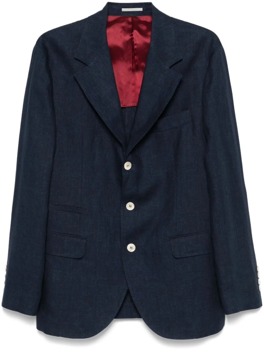 Brunello Cucinelli Deconstructed Blazer With Notched Lapels And Sheen