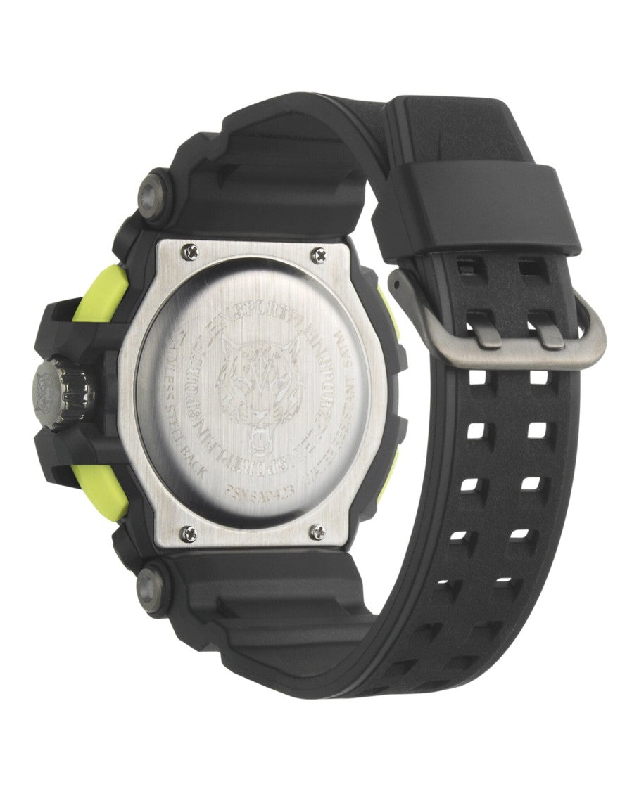 Plein Sport Robust 50Mm Digital Watch With Black Silicone Strap