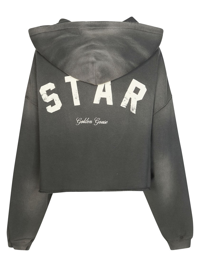 Golden Goose Faded Grey Cotton Star Hoodie
